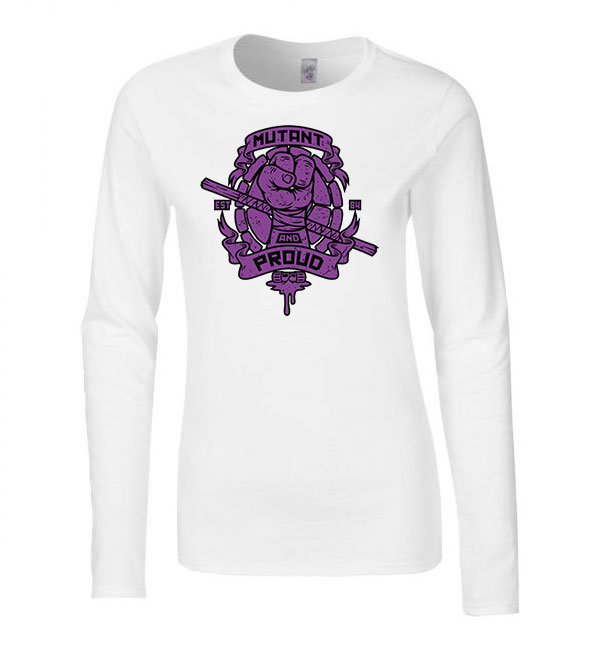 tini ninja teknőcök tmnt donatello Fehér Női Hosszú Ujjú Póló