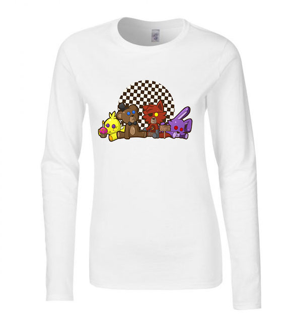 Five Nights At Freddy's fnaf Fehér Női Hosszú Ujjú Póló