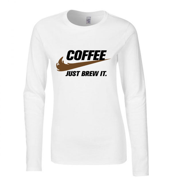 kávé coffe Fehér Női Hosszú Ujjú Póló