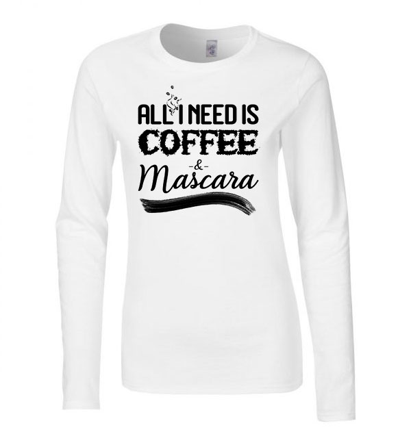 kávé coffee mascara Fehér Női Hosszú Ujjú Póló