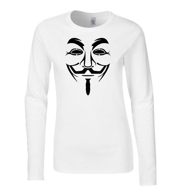 Anonymus vendetta Fehér Női Hosszú Ujjú Póló