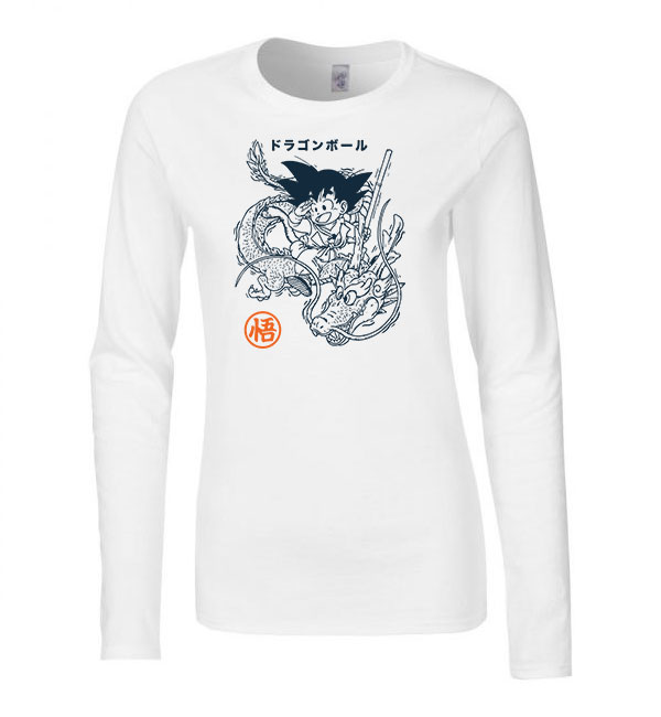 son goku dragon ball Fehér Női Hosszú Ujjú Póló