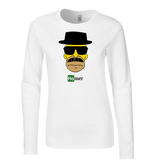 homer simpson breaking bad heisenberg Fehér Női Hosszú Ujjú Póló