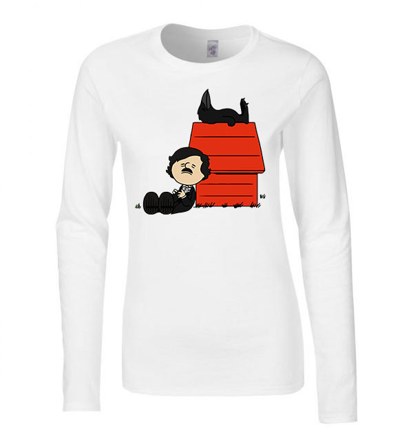 Edgar Allan Poe Fehér Női Hosszú Ujjú Póló