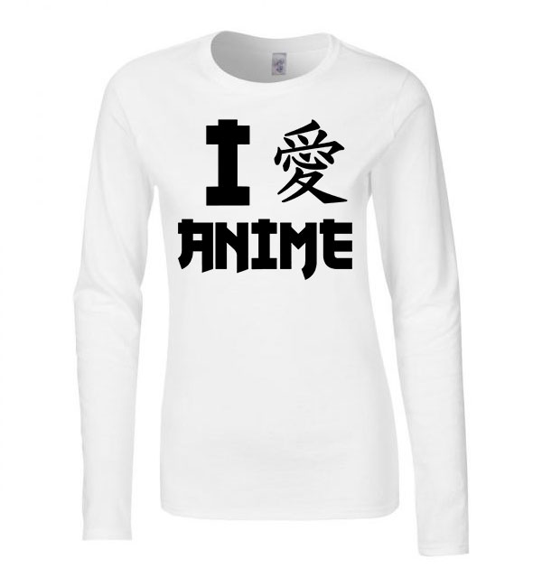 anime Fehér Női Hosszú Ujjú Póló