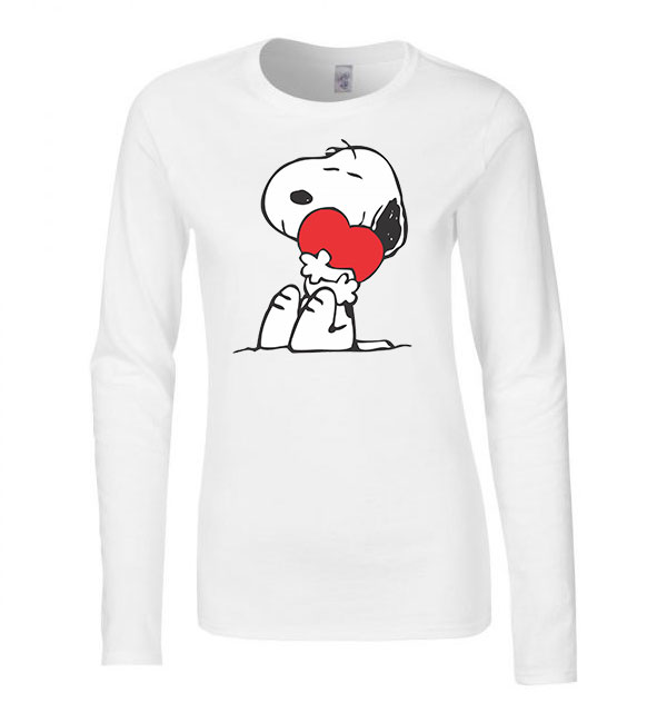 snoopy Fehér Női Hosszú Ujjú Póló