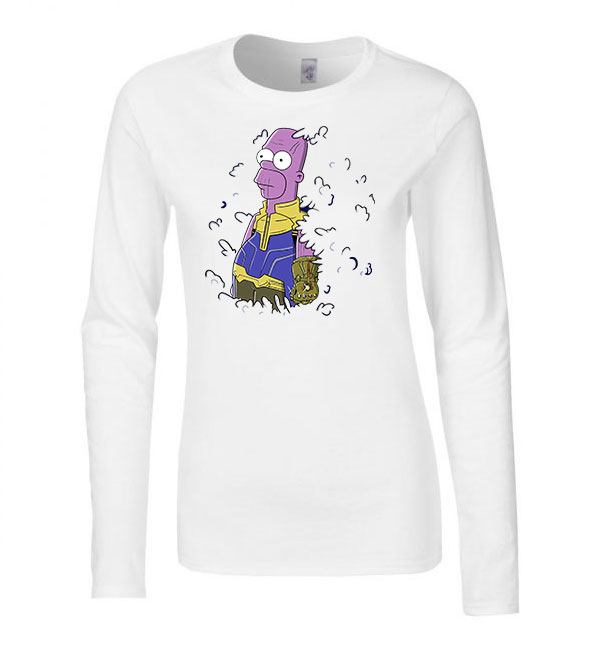 thanos homer simpson Fehér Női Hosszú Ujjú Póló