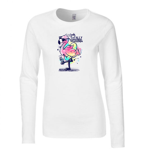 flamingo flamazing Fehér Női Hosszú Ujjú Póló