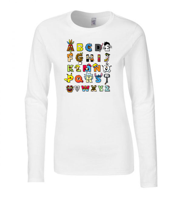 geek kocka abc Fehér Női Hosszú Ujjú Póló