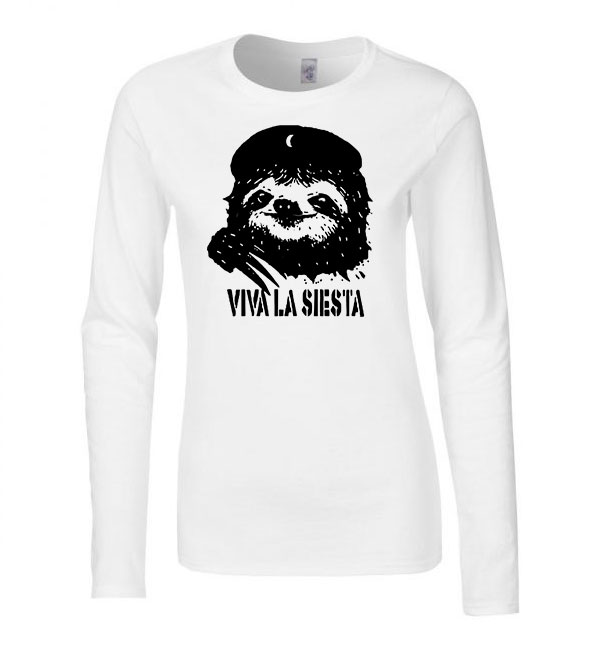 lajhár lusta lustaság siesta Fehér Női Hosszú Ujjú Póló