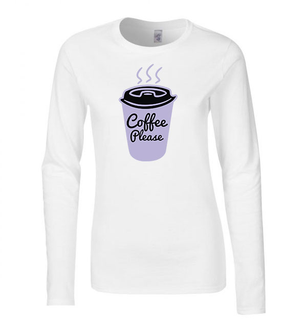 coffee kávé Fehér Női Hosszú Ujjú Póló