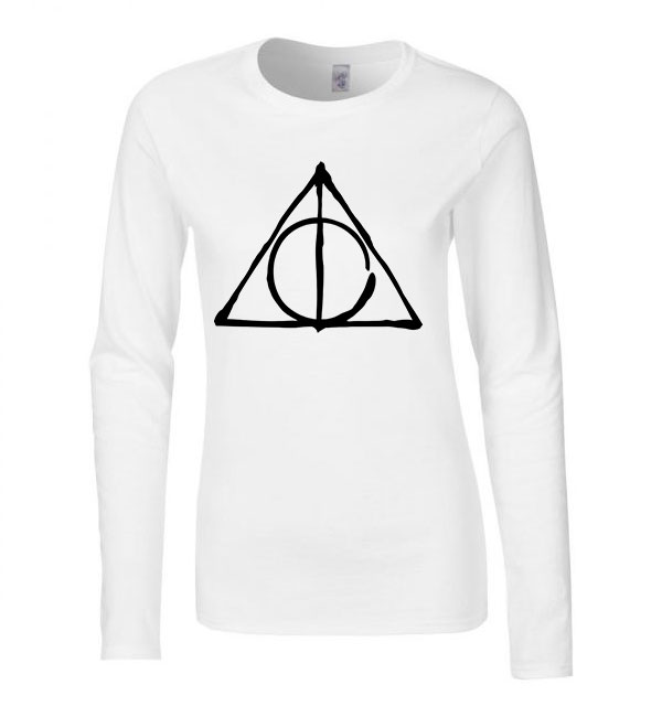 harry potter halál ereklyéi Fehér Női Hosszú Ujjú Póló