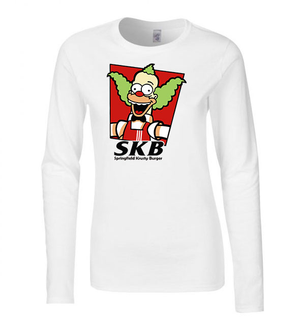 krusty burger simpson család Fehér Női Hosszú Ujjú Póló