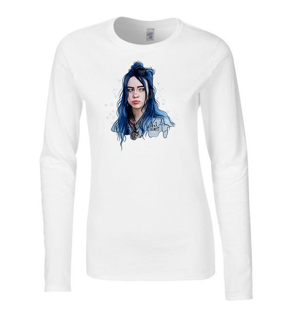 billie eilish Fehér Női Hosszú Ujjú Póló