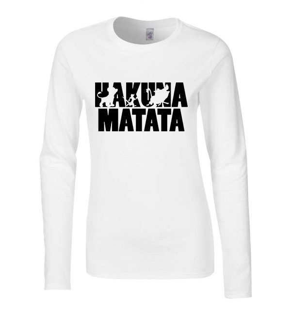 hakuna matata oroszlánkirály Fehér Női Hosszú Ujjú Póló