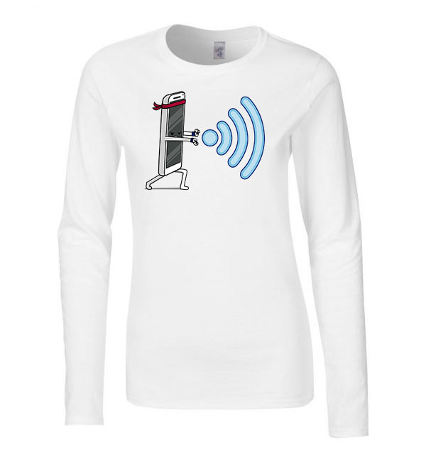 wifi Fehér Női Hosszú Ujjú Póló