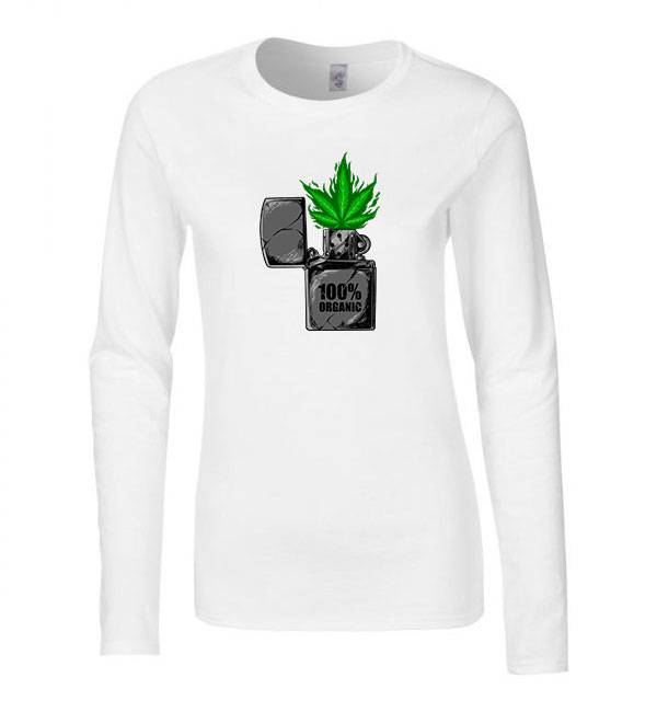 canabis cannabis kanabisz marihuána Fehér Női Hosszú Ujjú Póló