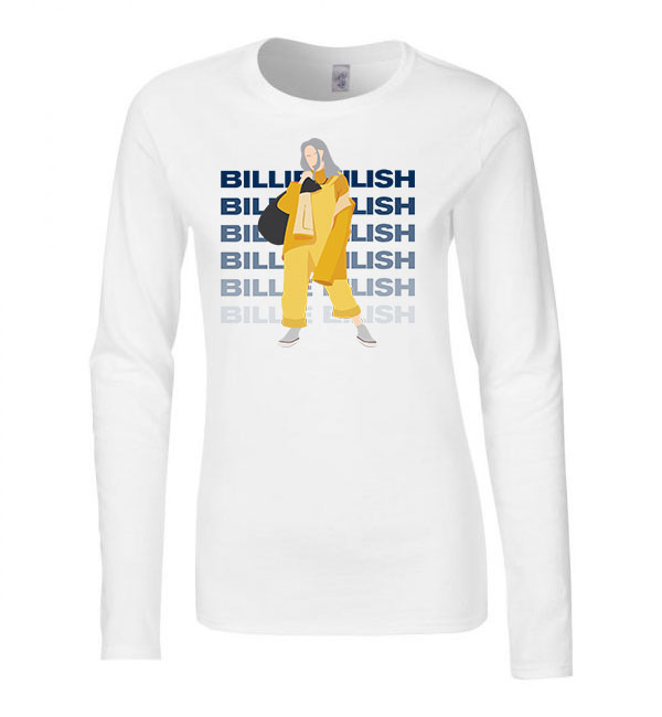 billie eilish Fehér Női Hosszú Ujjú Póló
