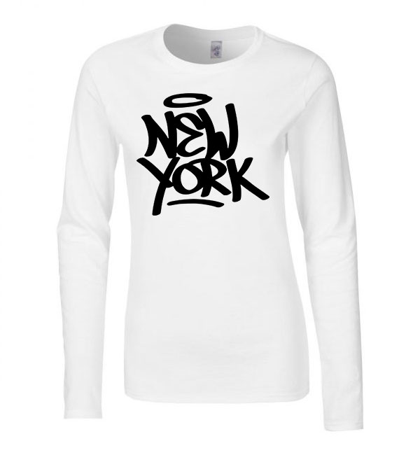 new york Fehér Női Hosszú Ujjú Póló