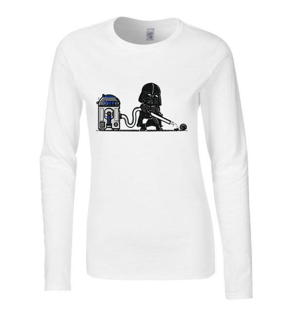 r2d2 darth vader porszívó Fehér Női Hosszú Ujjú Póló
