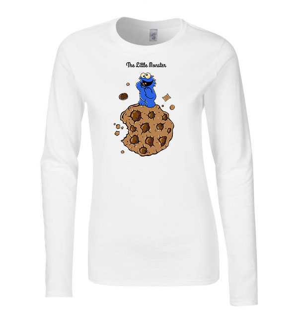 sütiszörny cookie monster Fehér Női Hosszú Ujjú Póló