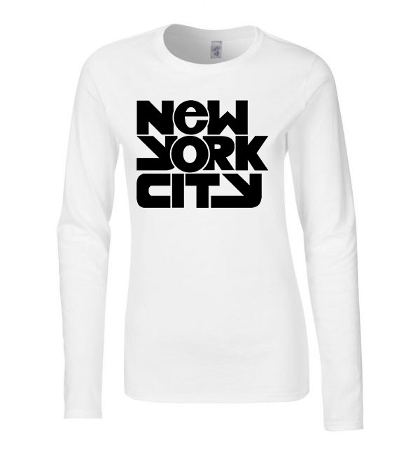 new york city Fehér Női Hosszú Ujjú Póló