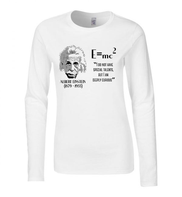 albert einstein Fehér Női Hosszú Ujjú Póló