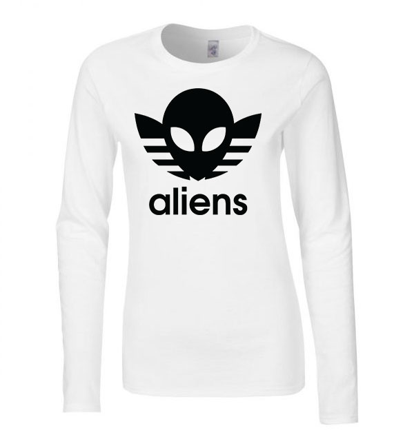 ufo aliens Fehér Női Hosszú Ujjú Póló