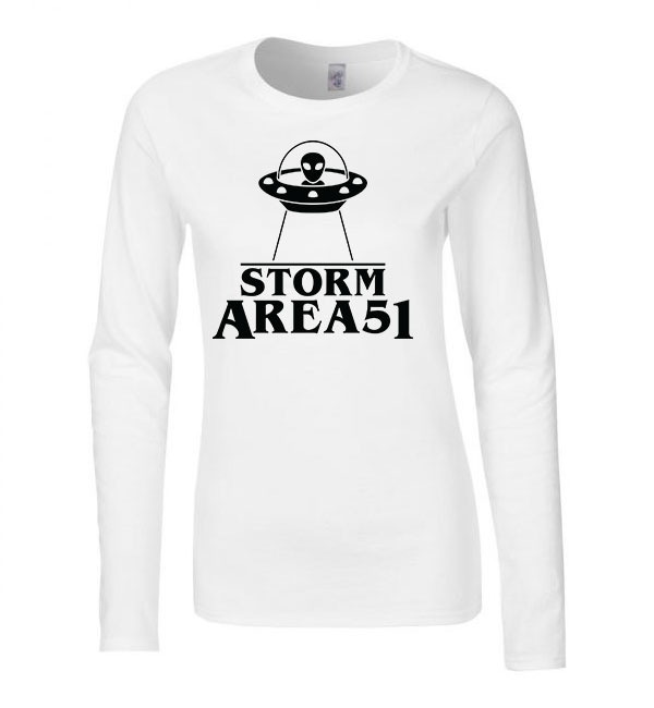area 51 51 es körzet ufo Fehér Női Hosszú Ujjú Póló