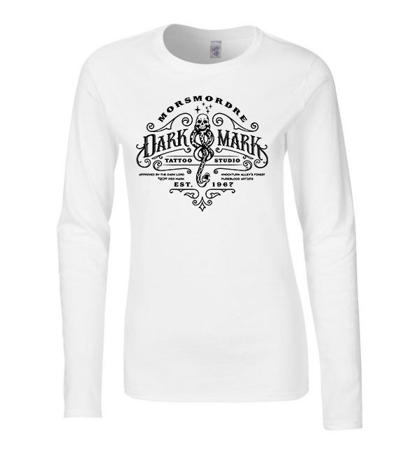 dark mark harry potter Fehér Női Hosszú Ujjú Póló