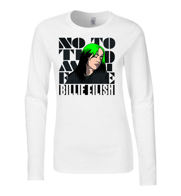 Billie Eilish Fehér Női Hosszú Ujjú Póló