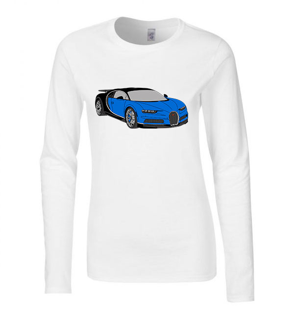 Bugatti Veyron Fehér Női Hosszú Ujjú Póló