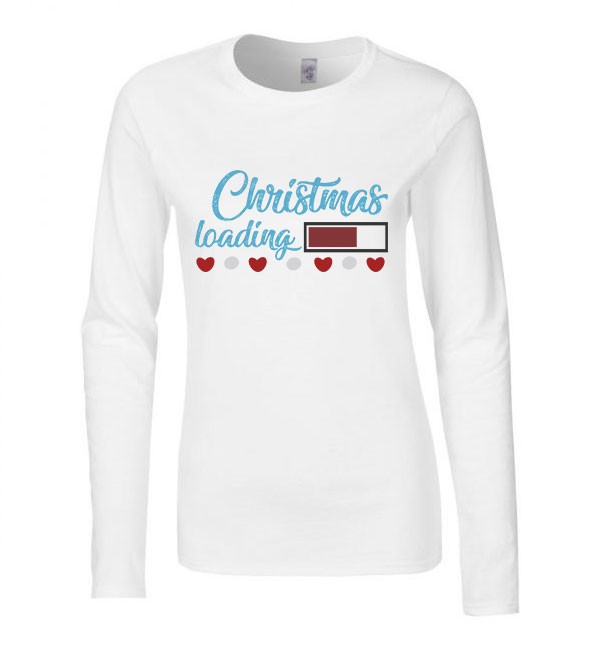karácsony christmas karácsonyos Fehér Női Hosszú Ujjú Póló
