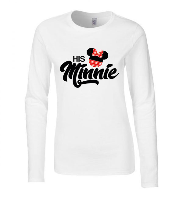 his minnie páros pároknak Fehér Női Hosszú Ujjú Póló