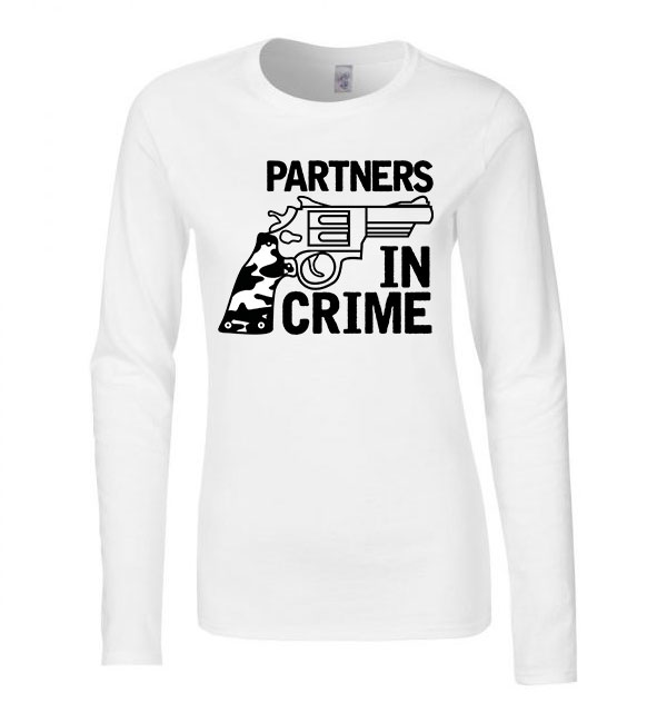 Partners In Crime páros pároknak Fehér Női Hosszú Ujjú Póló