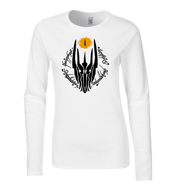 gyűrűk ura mordor szauron Fehér Női Hosszú Ujjú Póló