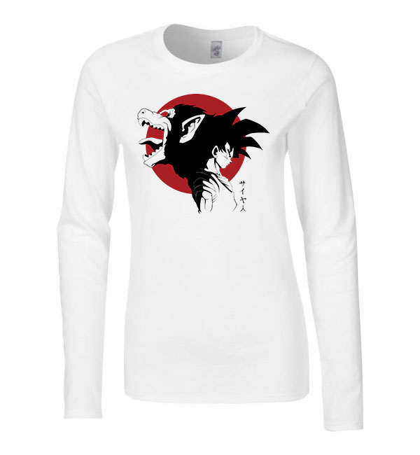 dragon ball son goku Fehér Női Hosszú Ujjú Póló