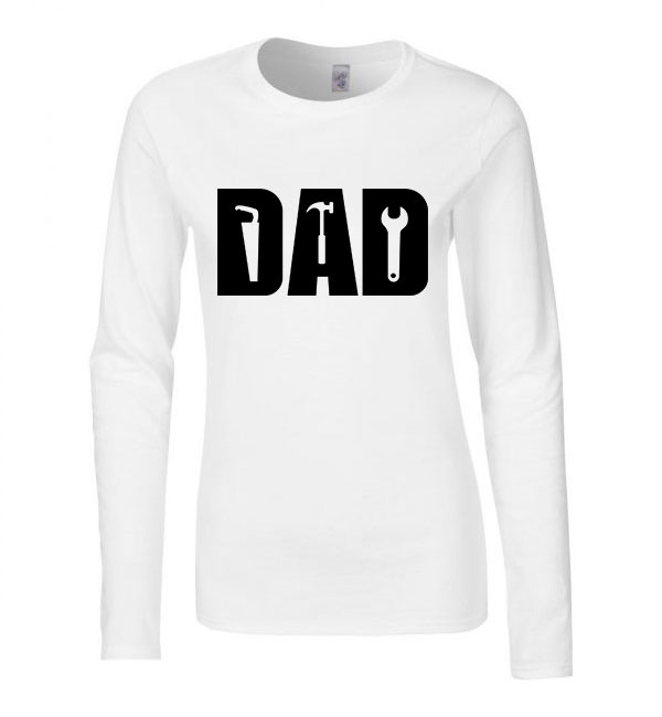 apa apáknak apák napja dad Fehér Női Hosszú Ujjú Póló