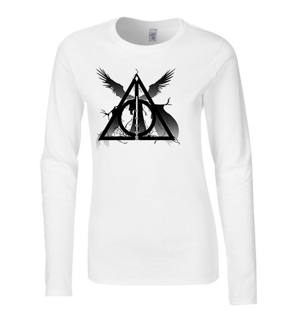 harry potter halál ereklyéi Fehér Női Hosszú Ujjú Póló