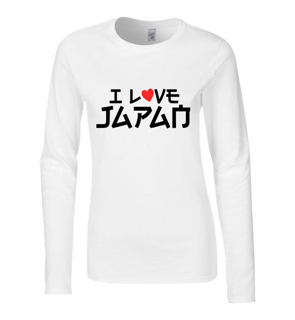 i love japán japan Fehér Női Hosszú Ujjú Póló