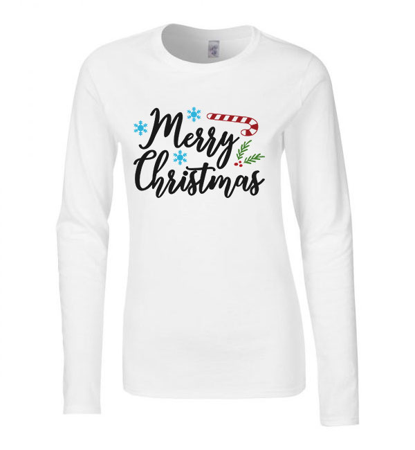 karácony christmas Fehér Női Hosszú Ujjú Póló