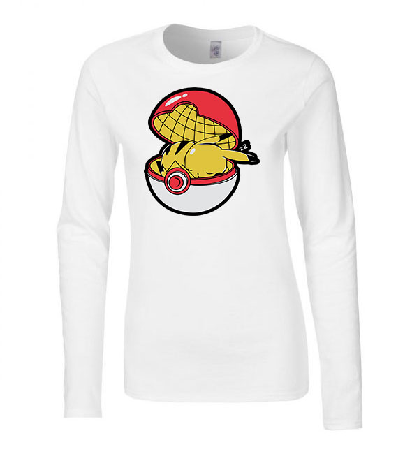 pokemon pikachu Fehér Női Hosszú Ujjú Póló