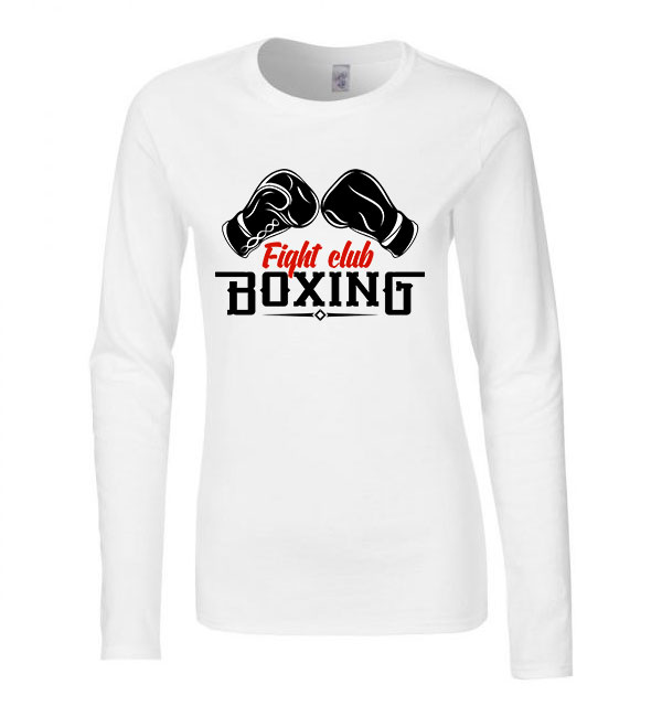 box boxing Fehér Női Hosszú Ujjú Póló