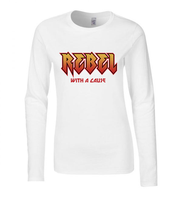 rebel with cause Fehér Női Hosszú Ujjú Póló