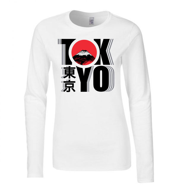 tokyo japán japan Fehér Női Hosszú Ujjú Póló