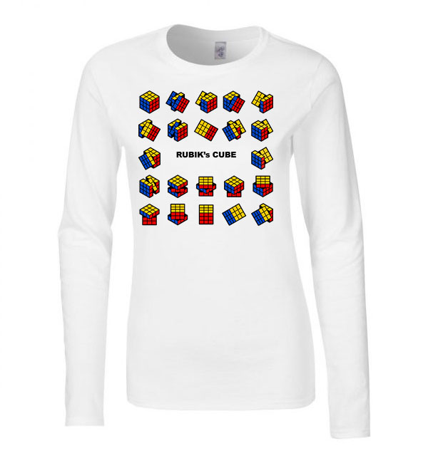 rubik kocka rubics cube Fehér Női Hosszú Ujjú Póló