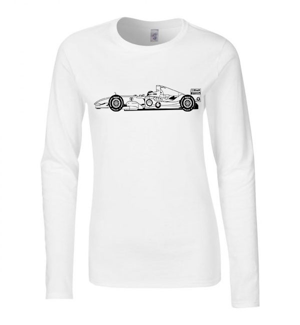 forma 1 f1 formula 1 Fehér Női Hosszú Ujjú Póló