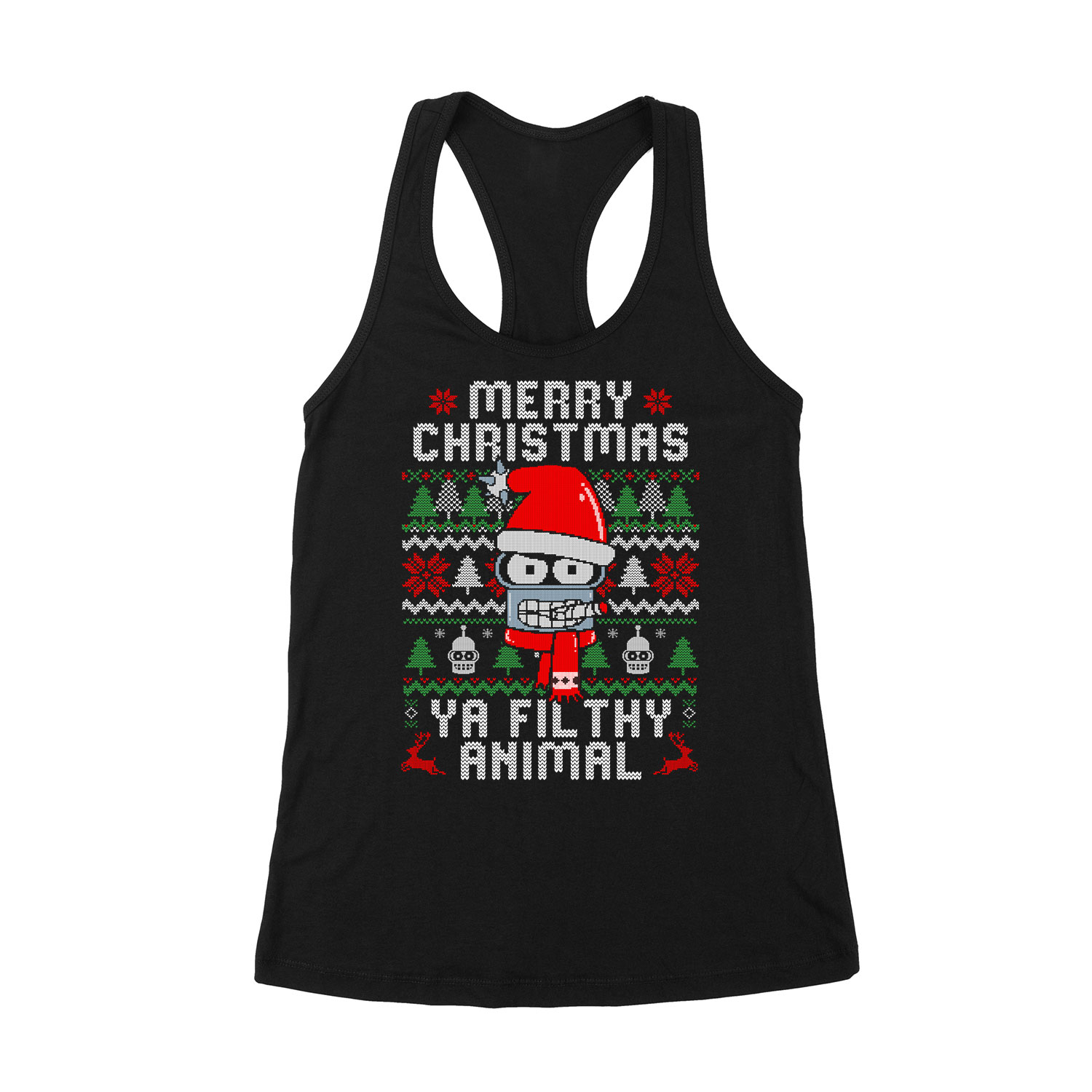 futurama christmas karácsony Fekete Női Trikó
