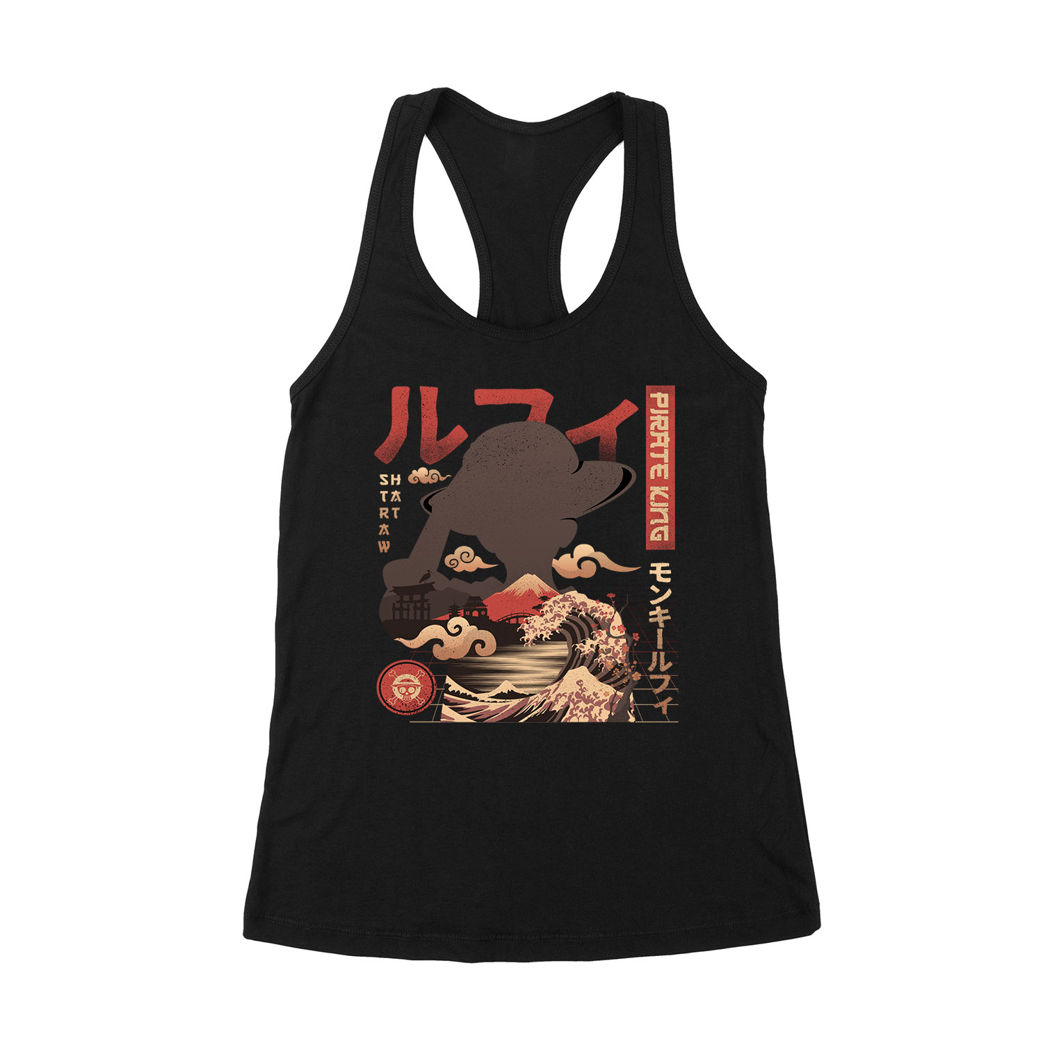 one piece pirate king monkey d  Fekete Női Trikó