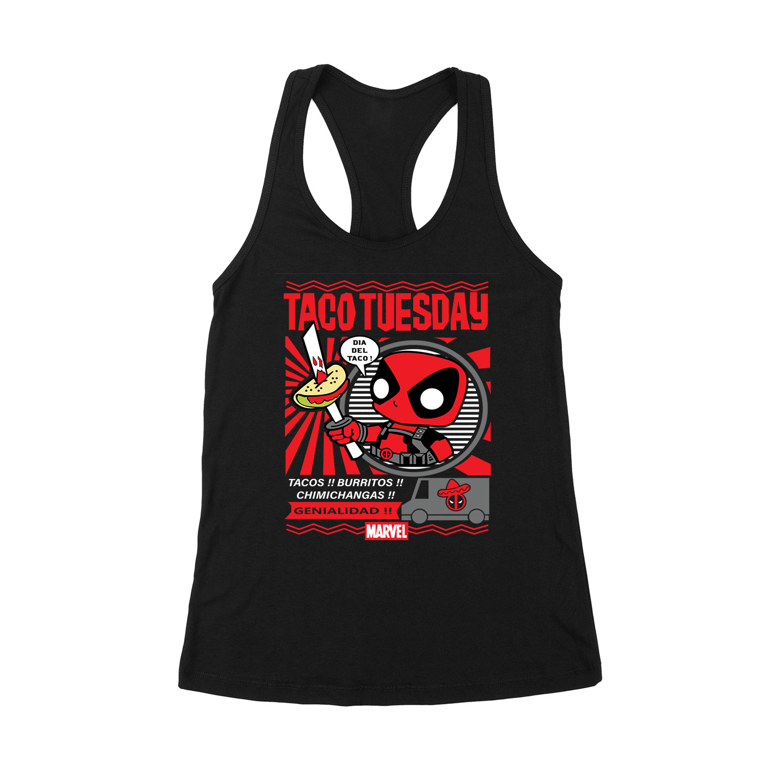 taco tuesday deadpool Fekete Női Trikó
